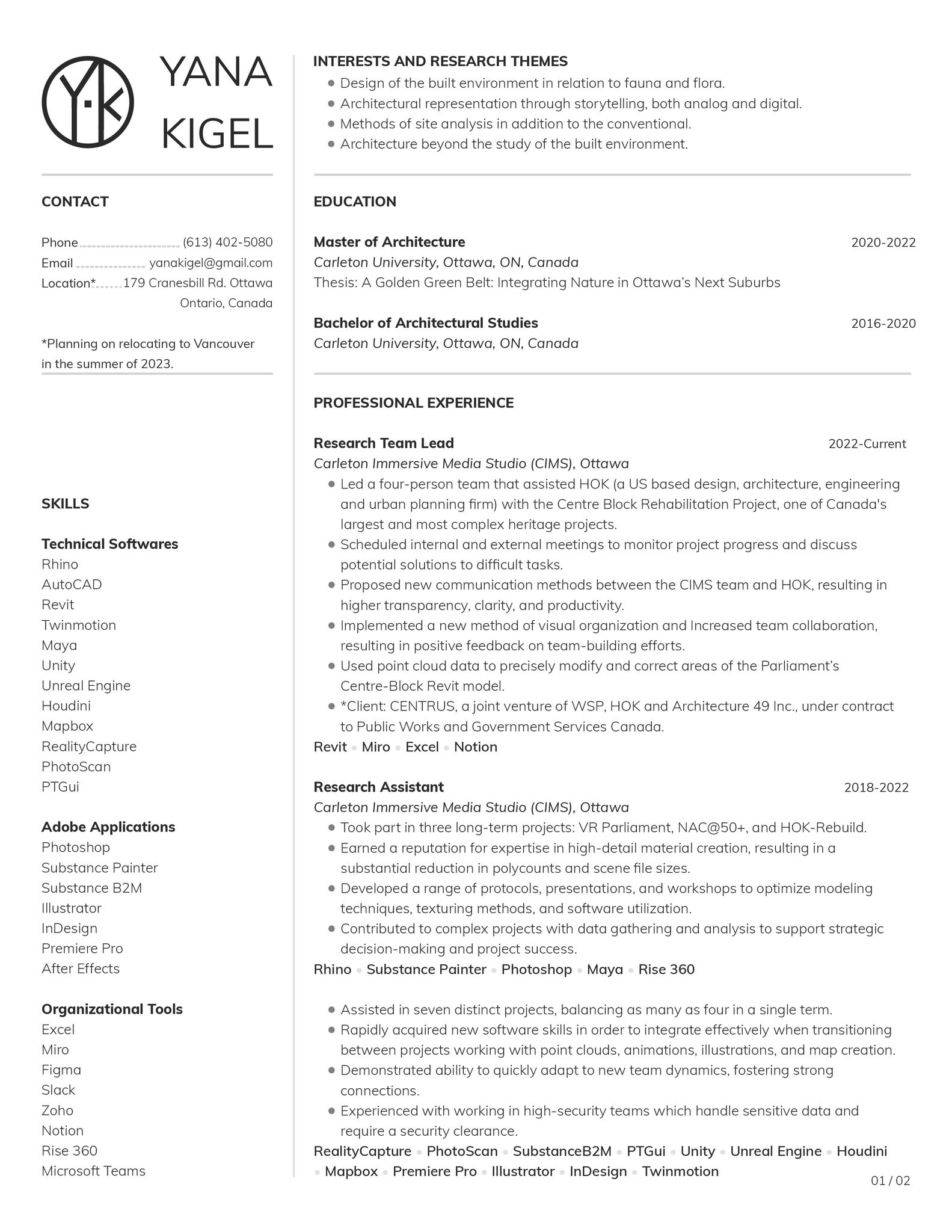 CV Page 1